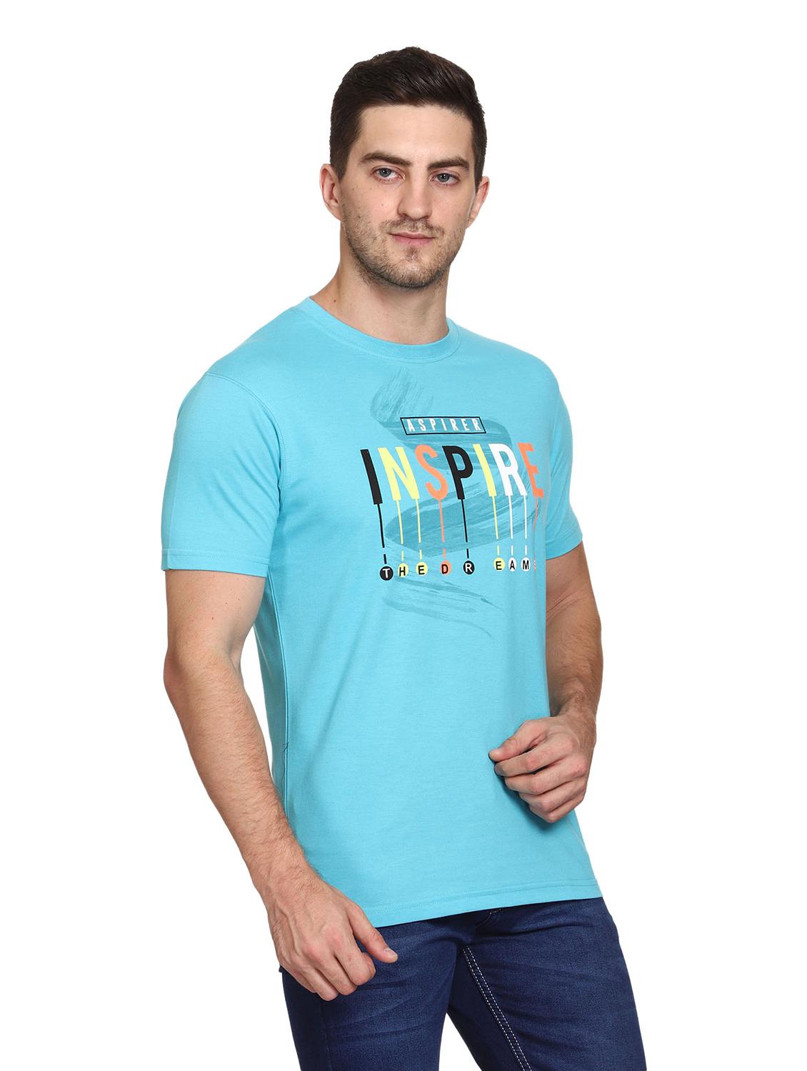 turquoise cotton chest print tshirt - 18172494 - Standard Image - 2