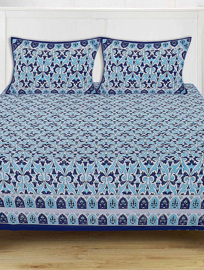 brask india 100% cotton 280 thread count king size double bedsheet with two pillow covers (bedsheet size 90 x 108 inch) (green)