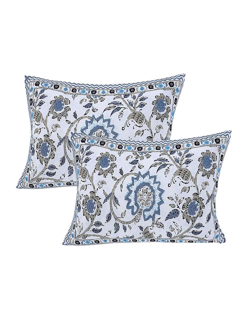 brask india 300 thread count cotton double king size bedsheet with pillow covers (bedsheet size 100 x 108 inch) (blue) - 18172499 -  Standard Image - 2