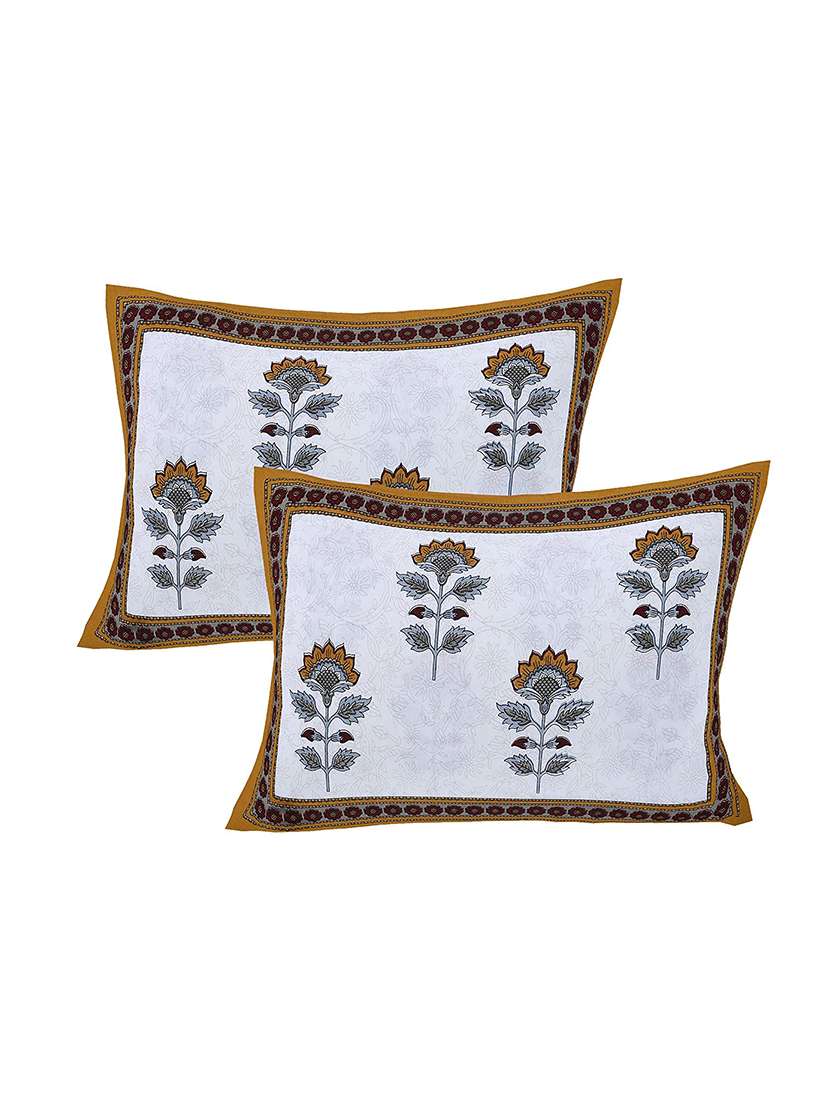 brask india® 300 tc cotton 1 piece king size double bed bedsheet with two pillow covers (bedsheet size 100 x 108 inch) (blue) - 18172502 -  Standard Image - 2