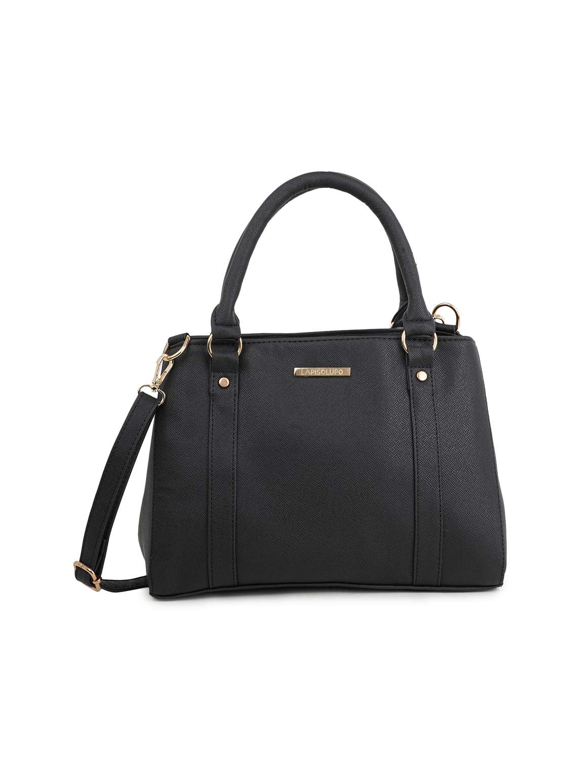 black leatherette (pu) handbag - 18172976 - Standard Image - 2