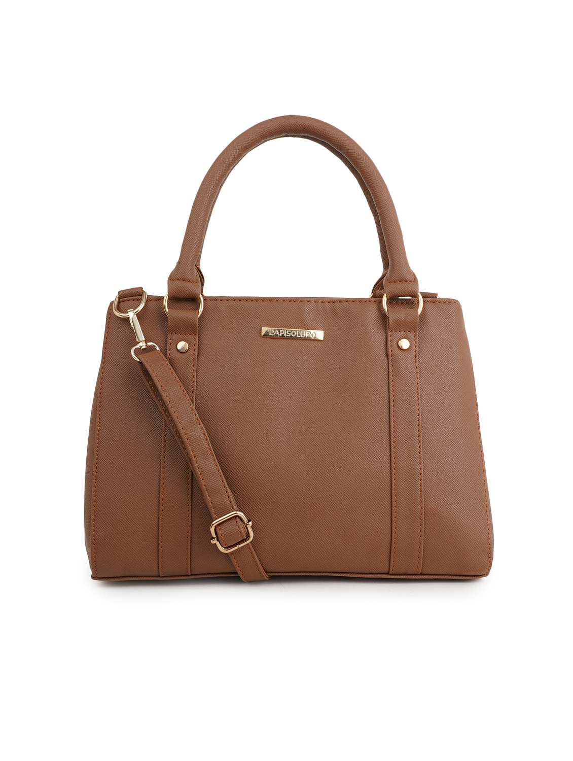 brown leatherette (pu) handbag