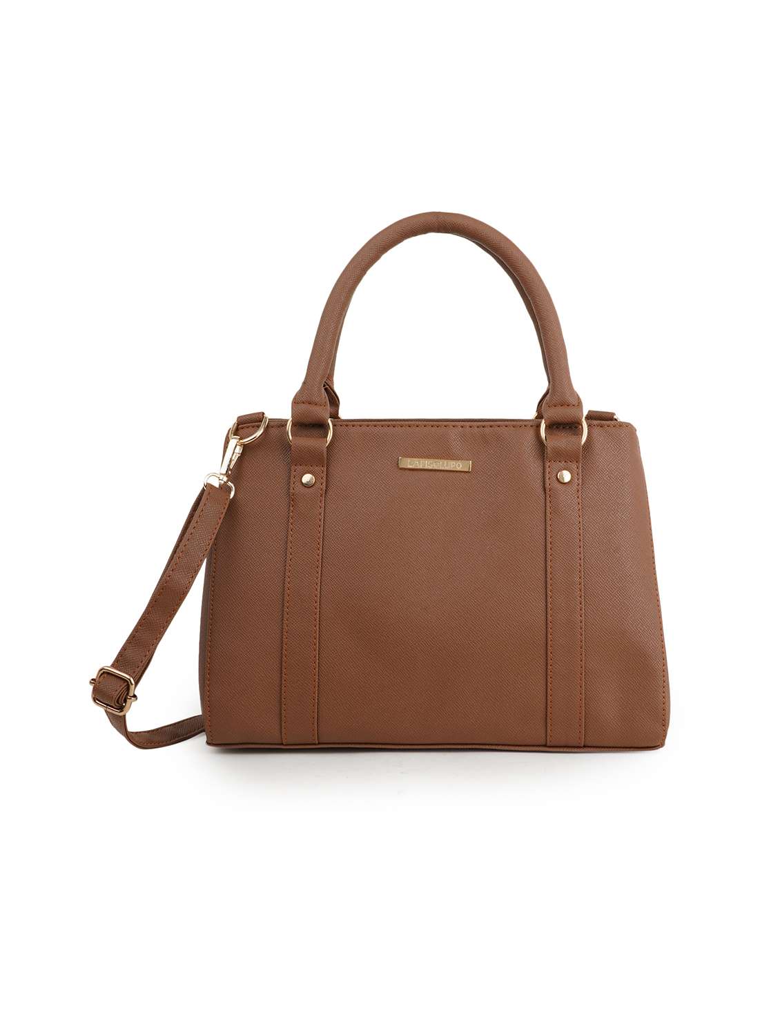 brown leatherette (pu) handbag - 18172979 - Standard Image - 2