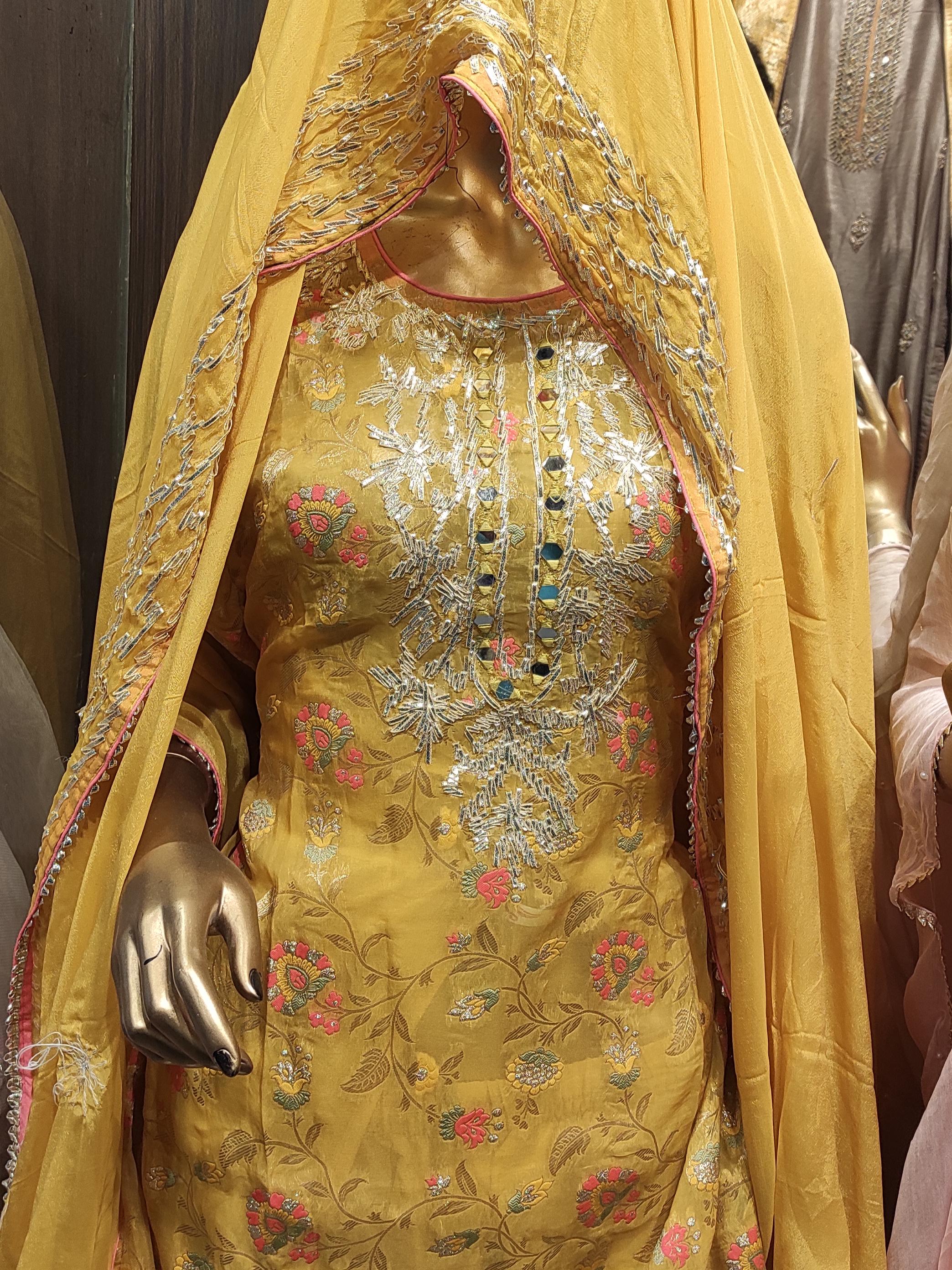 yellow party wear suit - 18174503 - Standard Image - 2