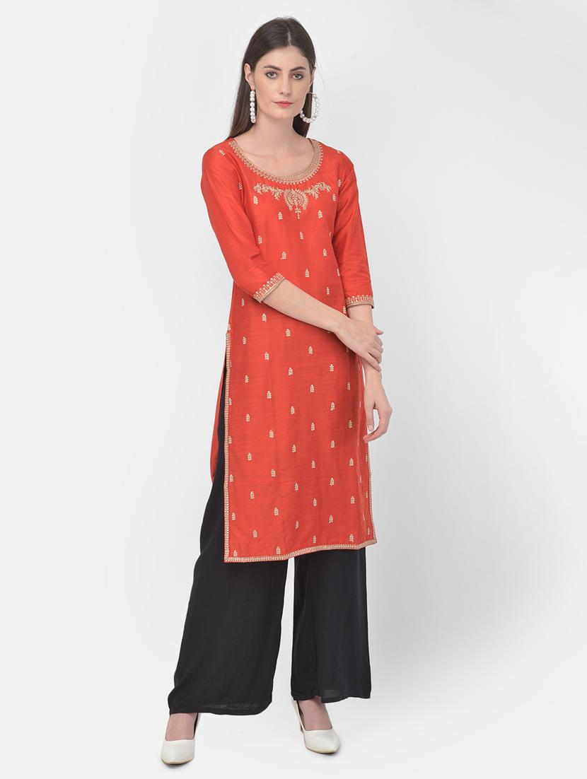 women's straight kurta - 18175541 - Standard Image - 2