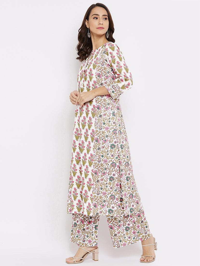 floral printed kurta palazzo set - 18177012 - Standard Image - 2