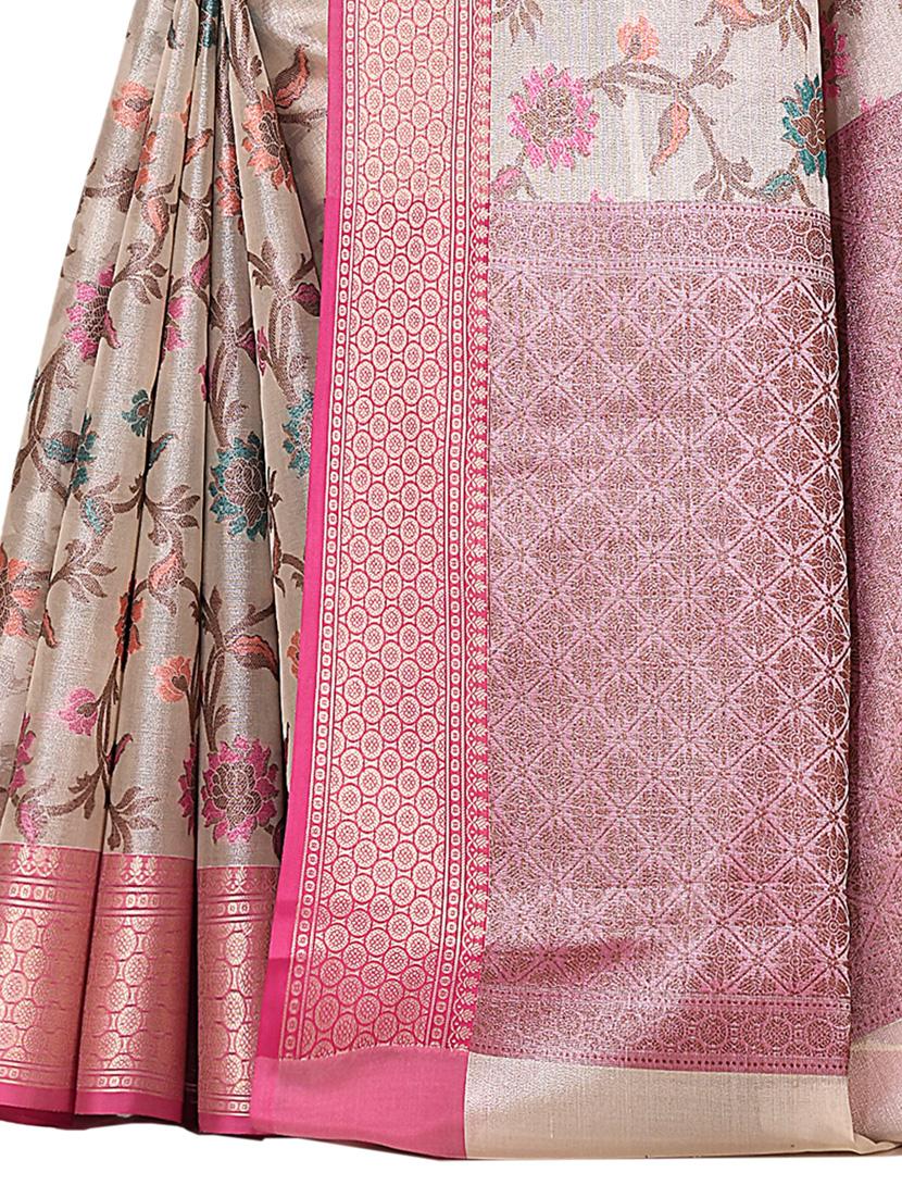 zari work banarasi saree with blouse - 18178614 - Standard Image - 2