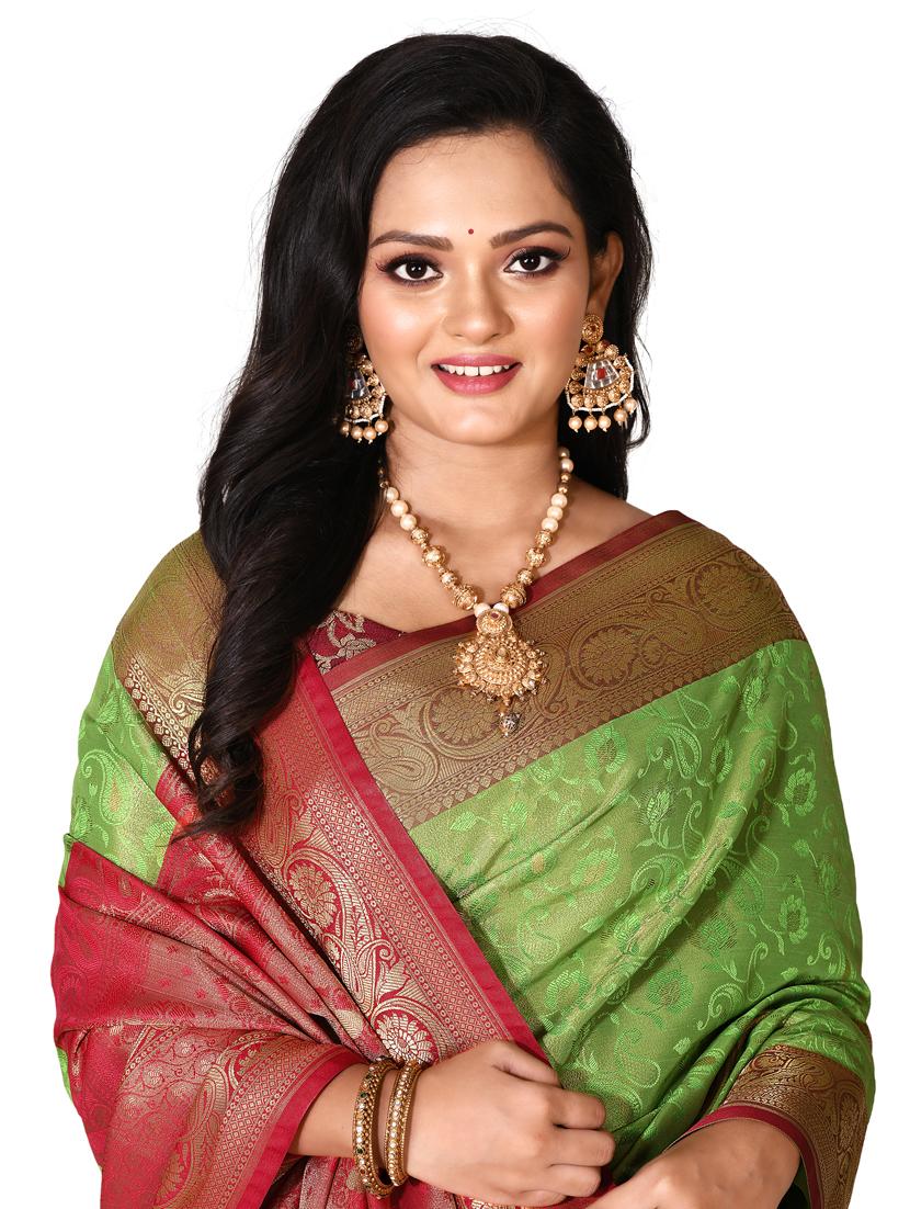 zari work kanjivaram saree - 18178620 - Standard Image - 2