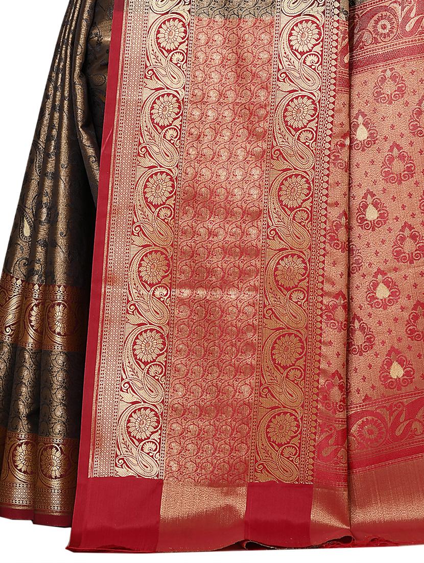 zari work kanjivaram saree - 18178623 - Standard Image - 2