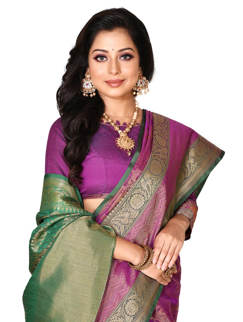 zari work kanjivaram saree with blouse - 18178624 - Standard Image - 2