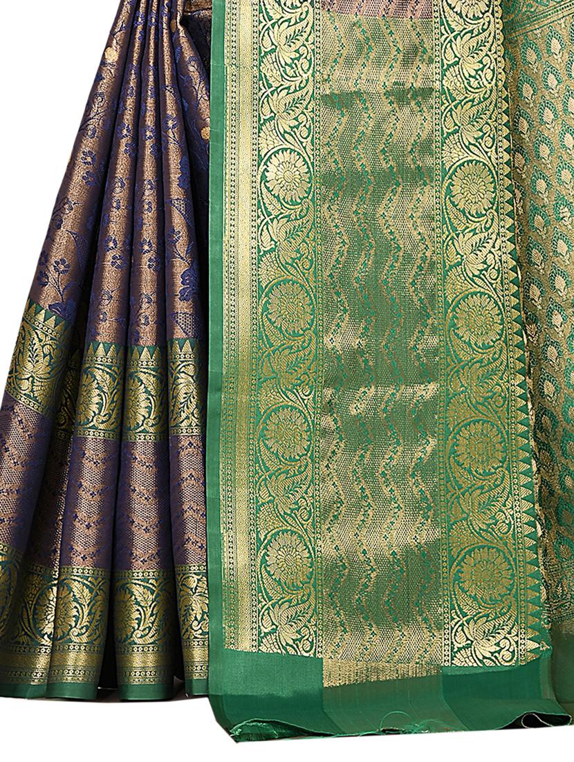 zari work kanjivaram saree with blouse - 18178626 - Standard Image - 2