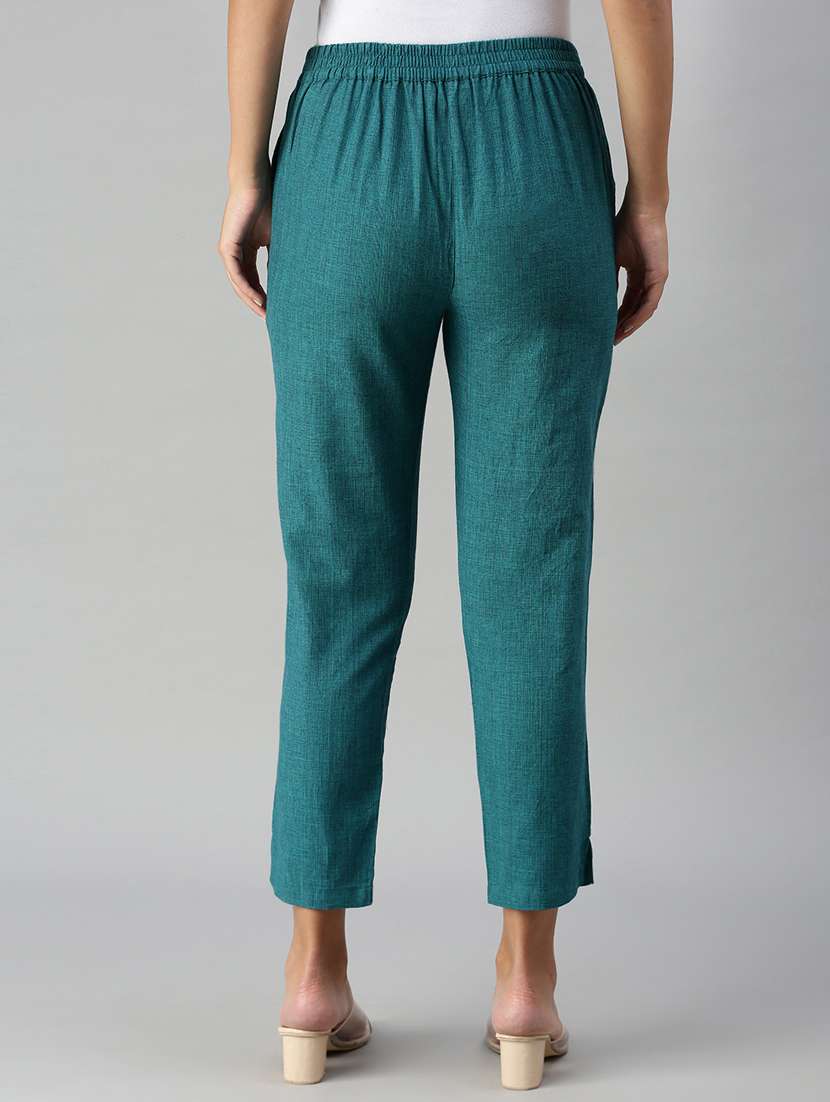 white cotton tapered pant - 18178796 -  Standard Image - 2