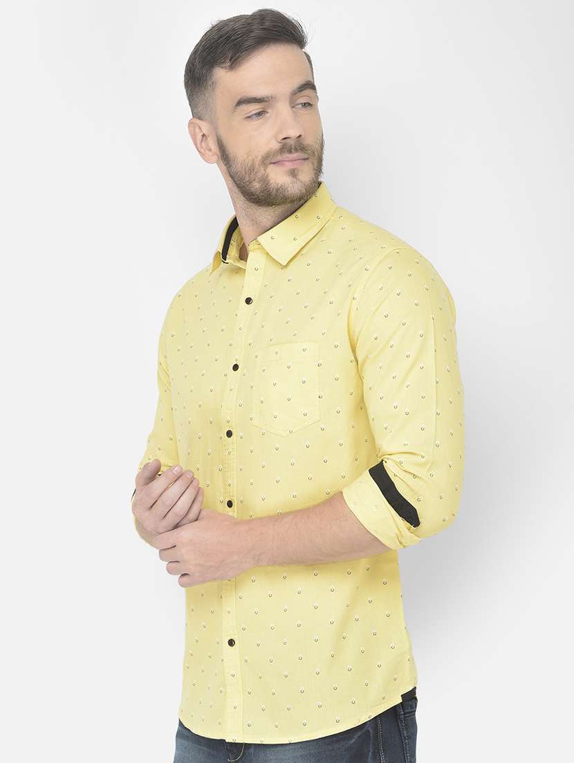 yellow solid casual shirt - 18178848 - Standard Image - 2