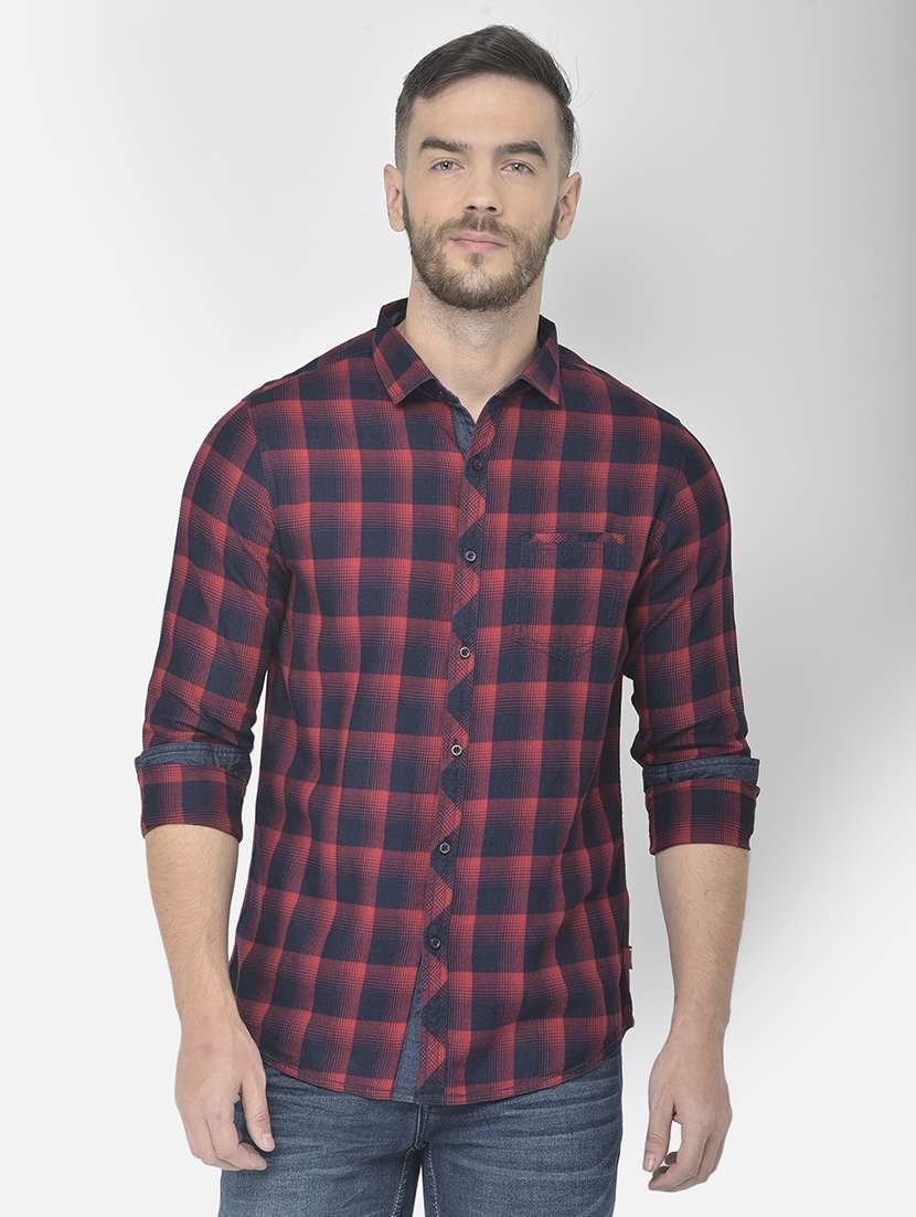 mens checks casual shirt