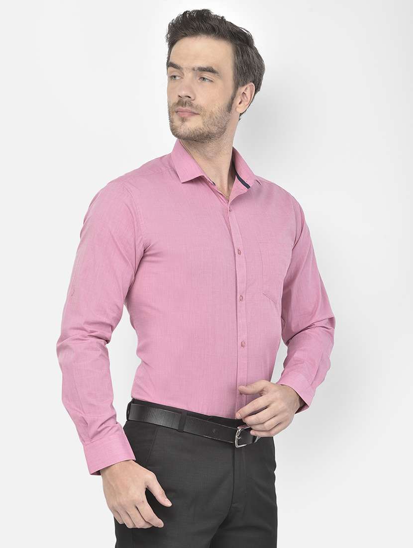 pink solid formal shirt - 18178877 - Standard Image - 2