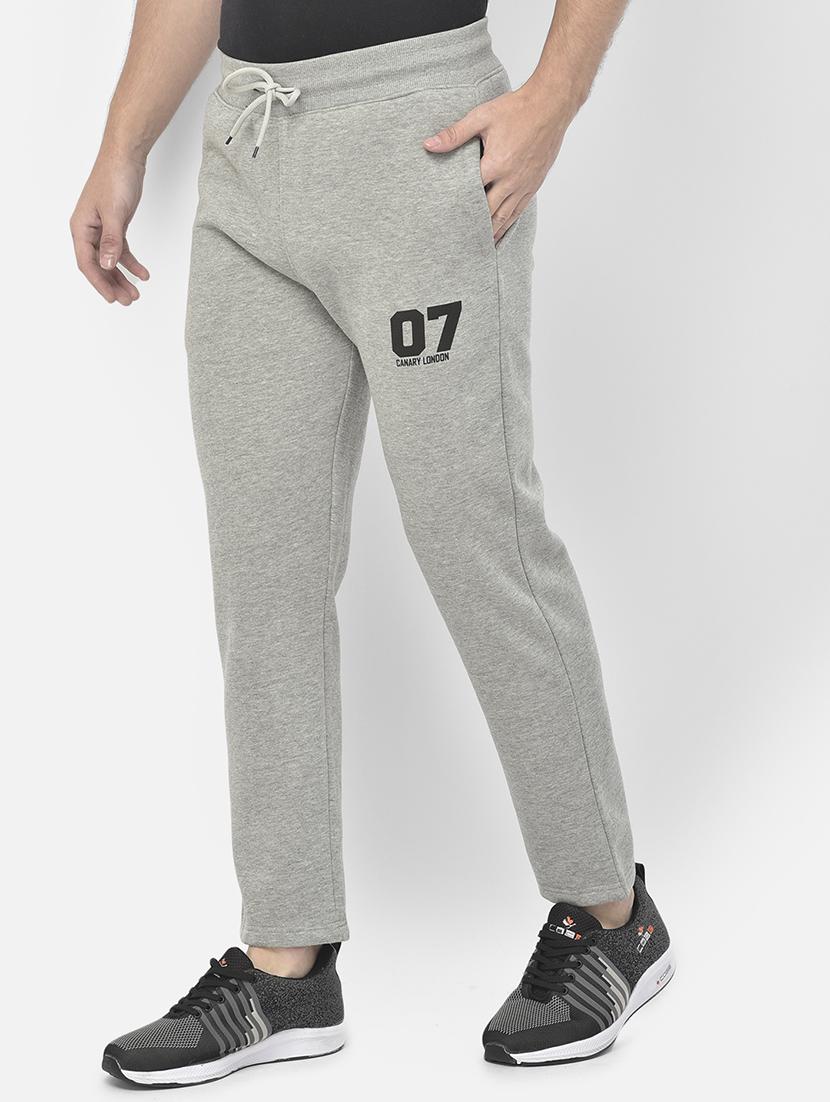 grey solid full length track pant - 18178930 - Standard Image - 2