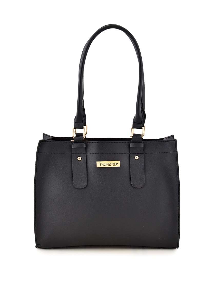 black leatherette (pu) handbag