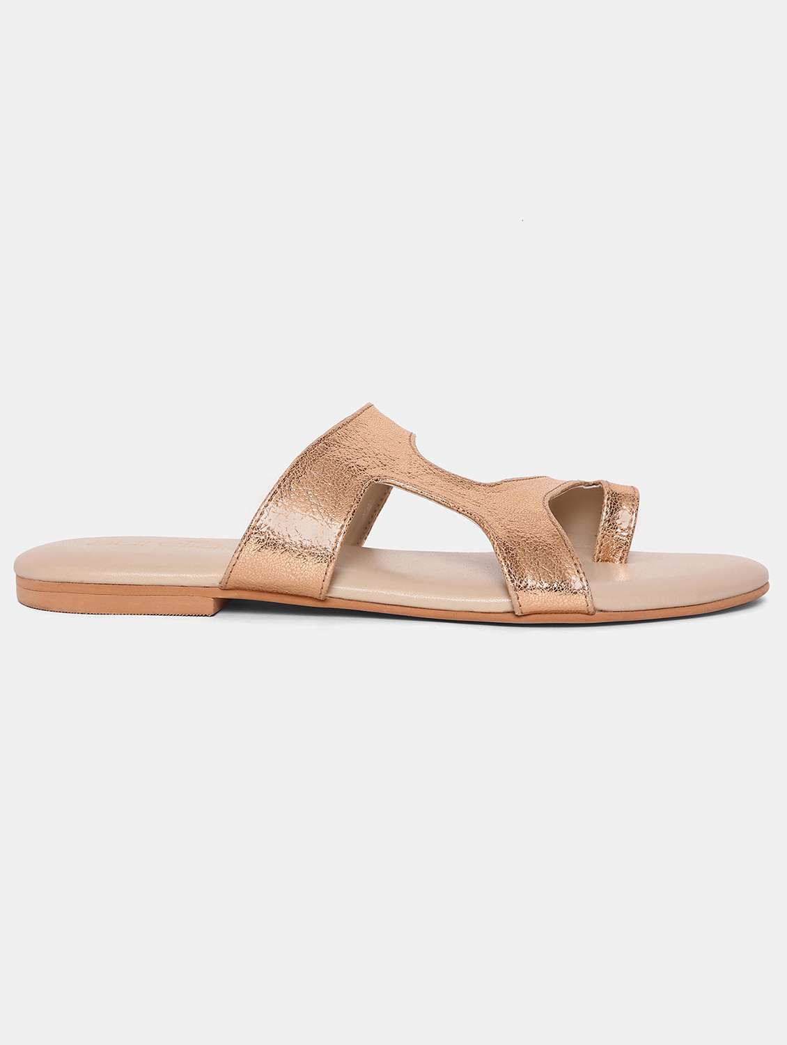 gold slip on sandal