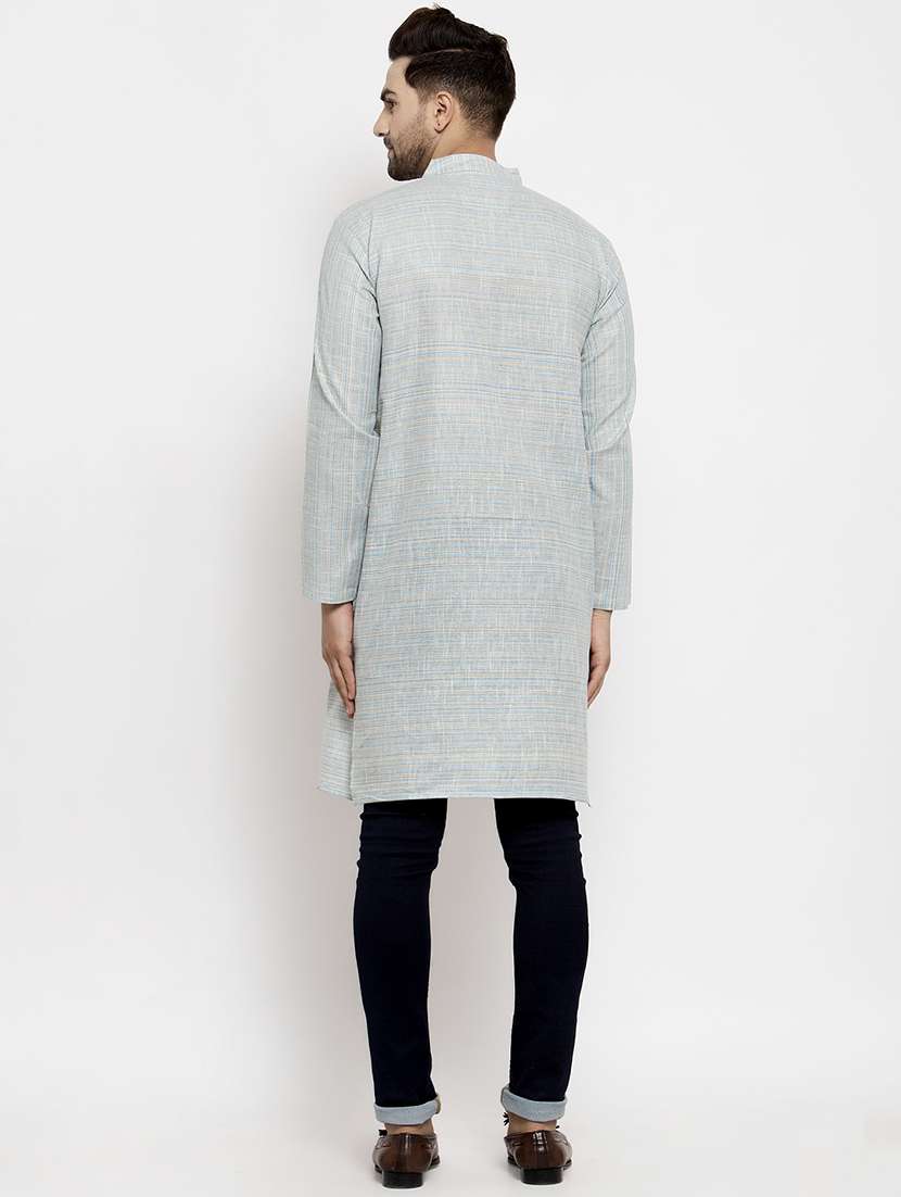 light solid cotton long kurtas kurta - 18179167 -  Standard Image - 2