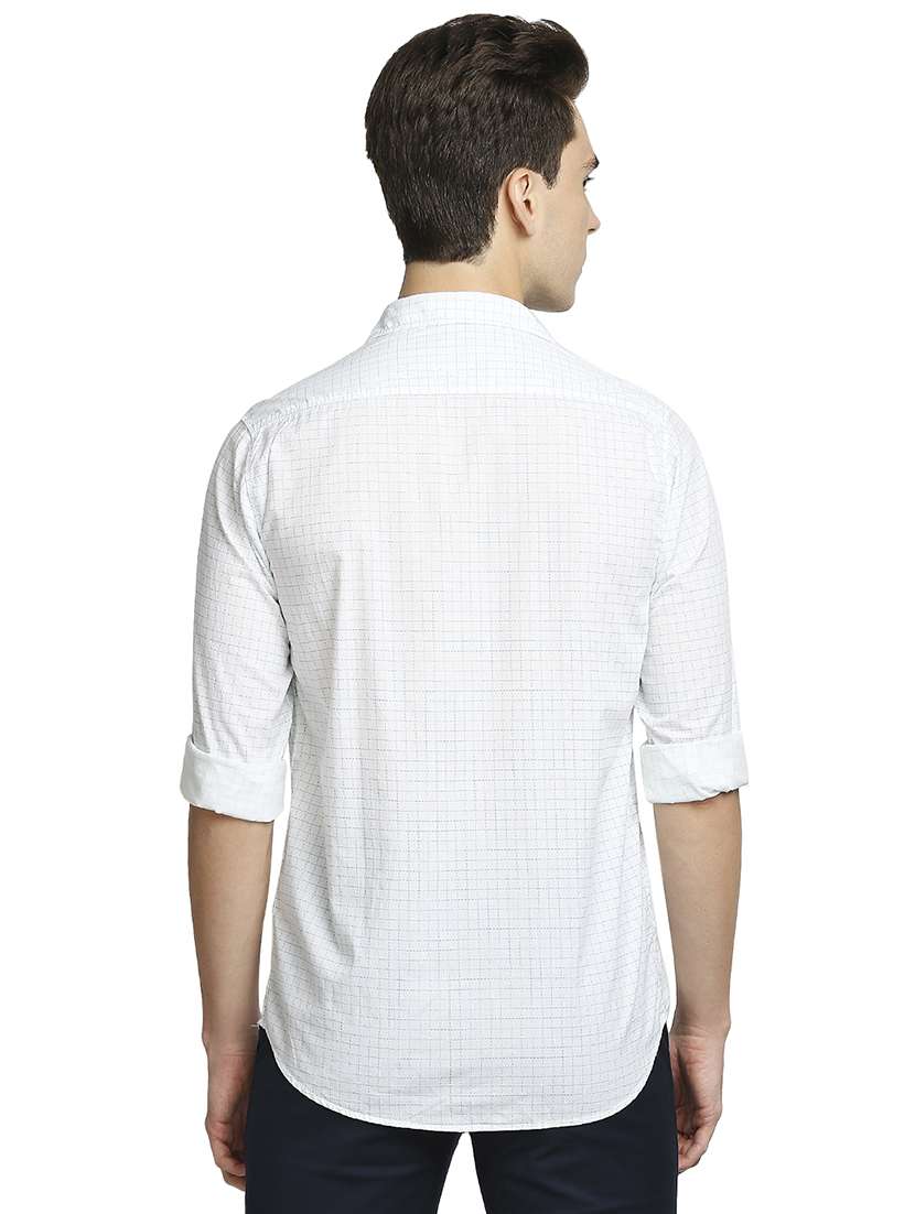 white checkered casual shirt - 18180055 - Standard Image - 2