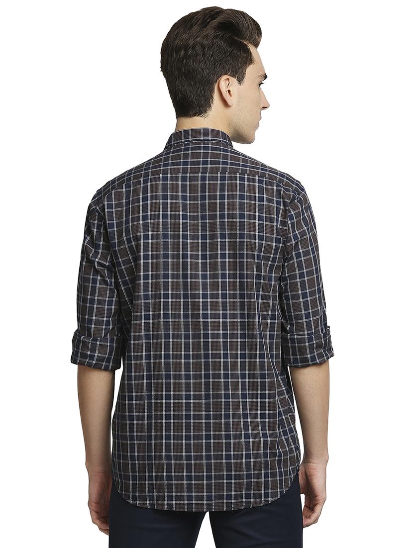 blue checkered casual shirt - 18180065 - Standard Image - 2