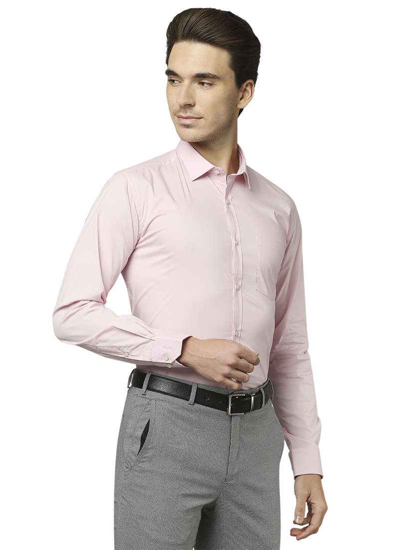 pink solid formal shirt - 18180147 - Standard Image - 2