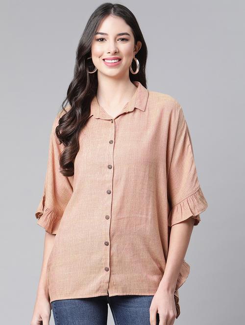 women's straight collared top - 18180312 - Standard Image - 0