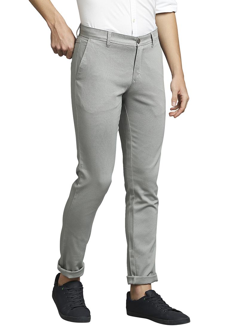 green solid flat front casual trouser - 18180364 - Standard Image - 2