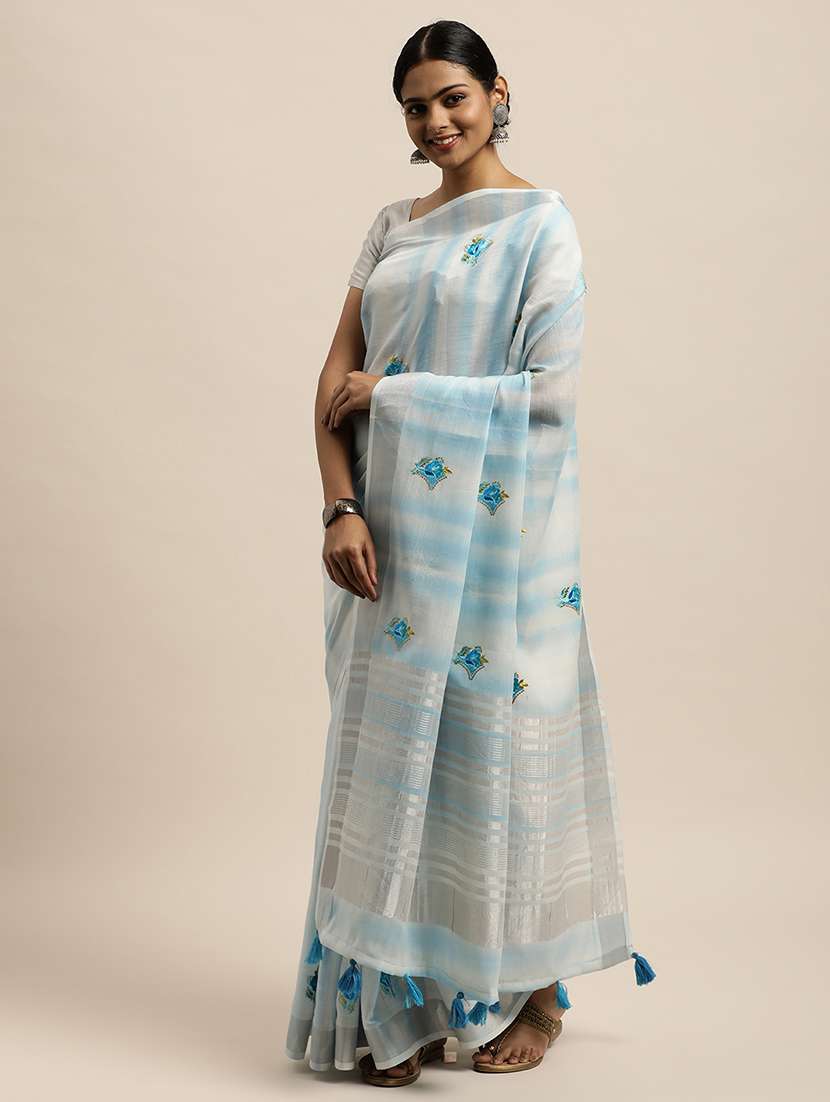 self design woven saree