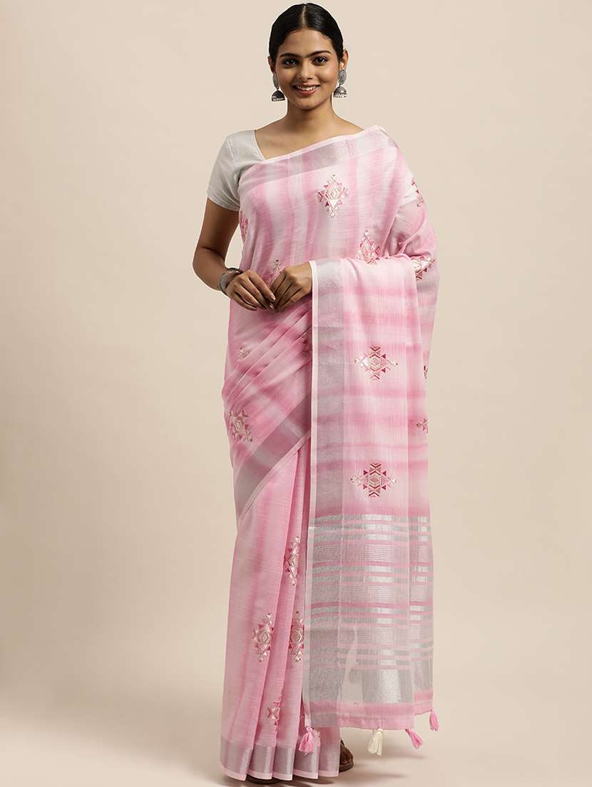 self design woven saree with blouse