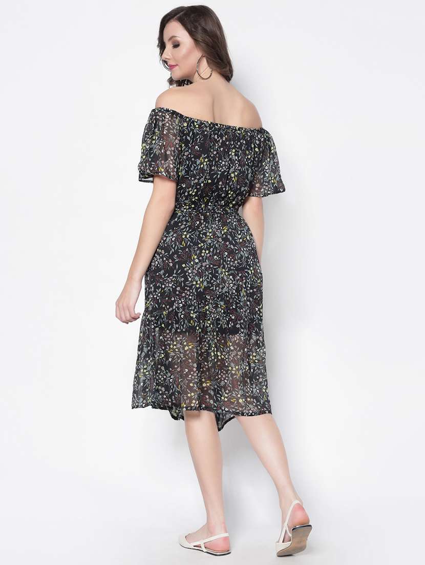 women's fit & flare floral dress - 18181763 - Standard Image - 2