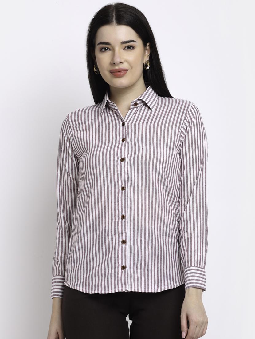 long sleeved striped shirt - 18182235 - Zoom Image - 0
