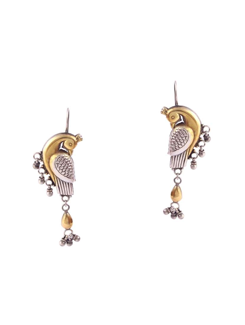 gold plated silver, peacock design with ghungroo - 18182592 -  Zoom Image - 0