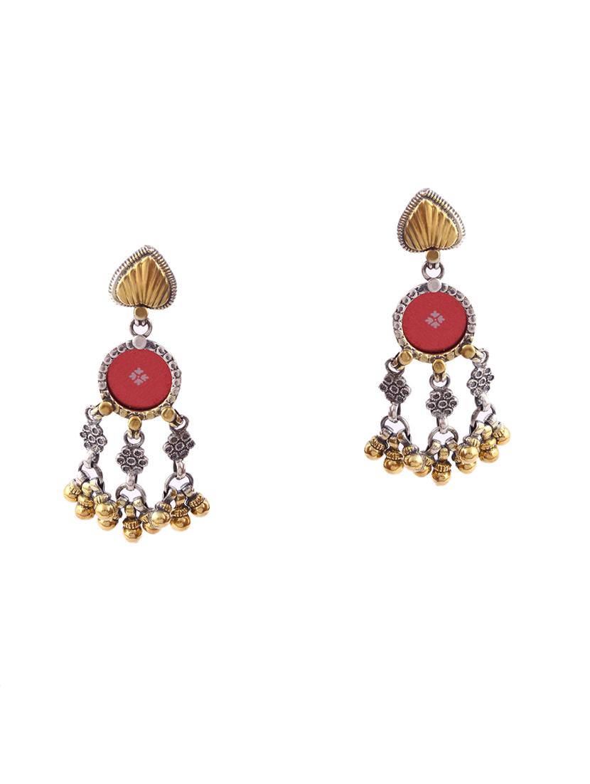 gold plated silver, mirror glass stud earrings - 18182596 - Zoom Image - 0