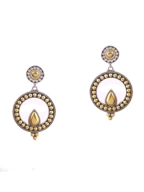 gold plated silver, tear-drop rawa stud earrings - 18182602 - Standard Image - 0