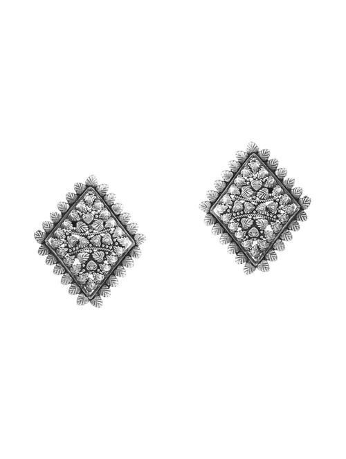 silver parallelogram rawa statement stud earrings - 18182609 -  Standard Image - 0