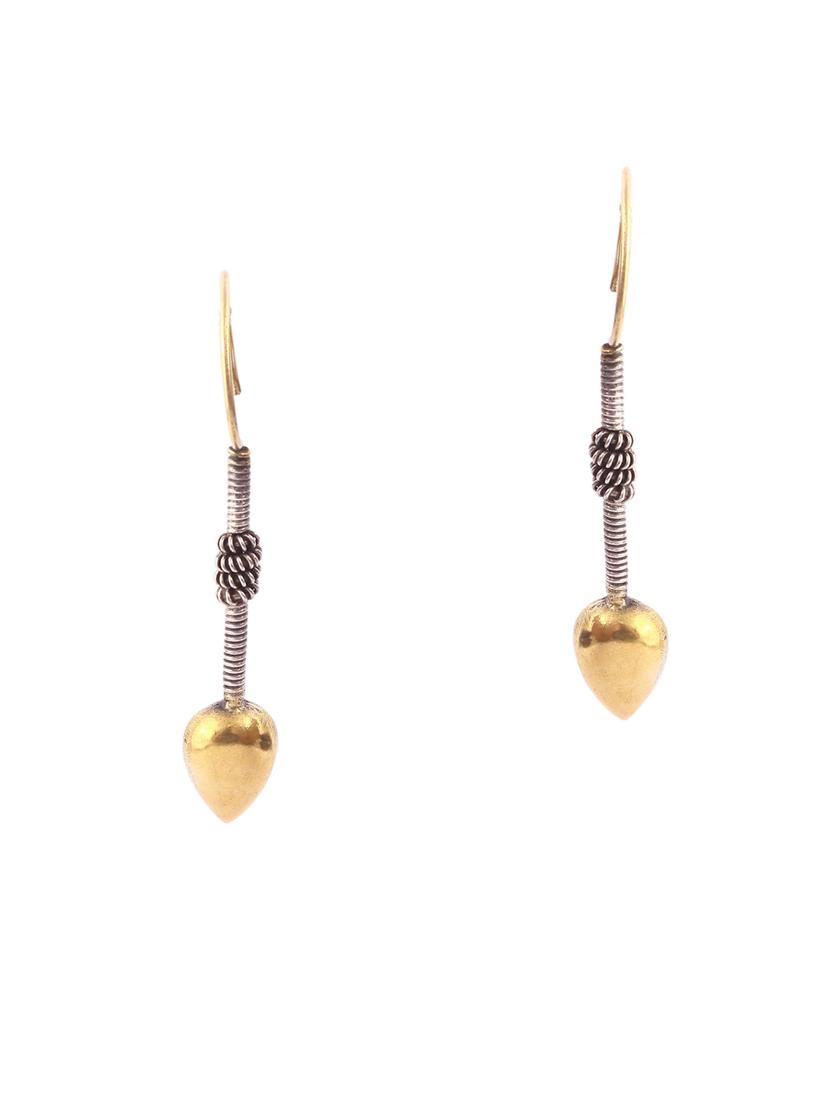 gold plated silver, adorable tear-drop ear hoops - 18182623 -  Zoom Image - 0