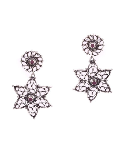 silver cz's adorable floral ear studs - 18182626 - Standard Image - 0