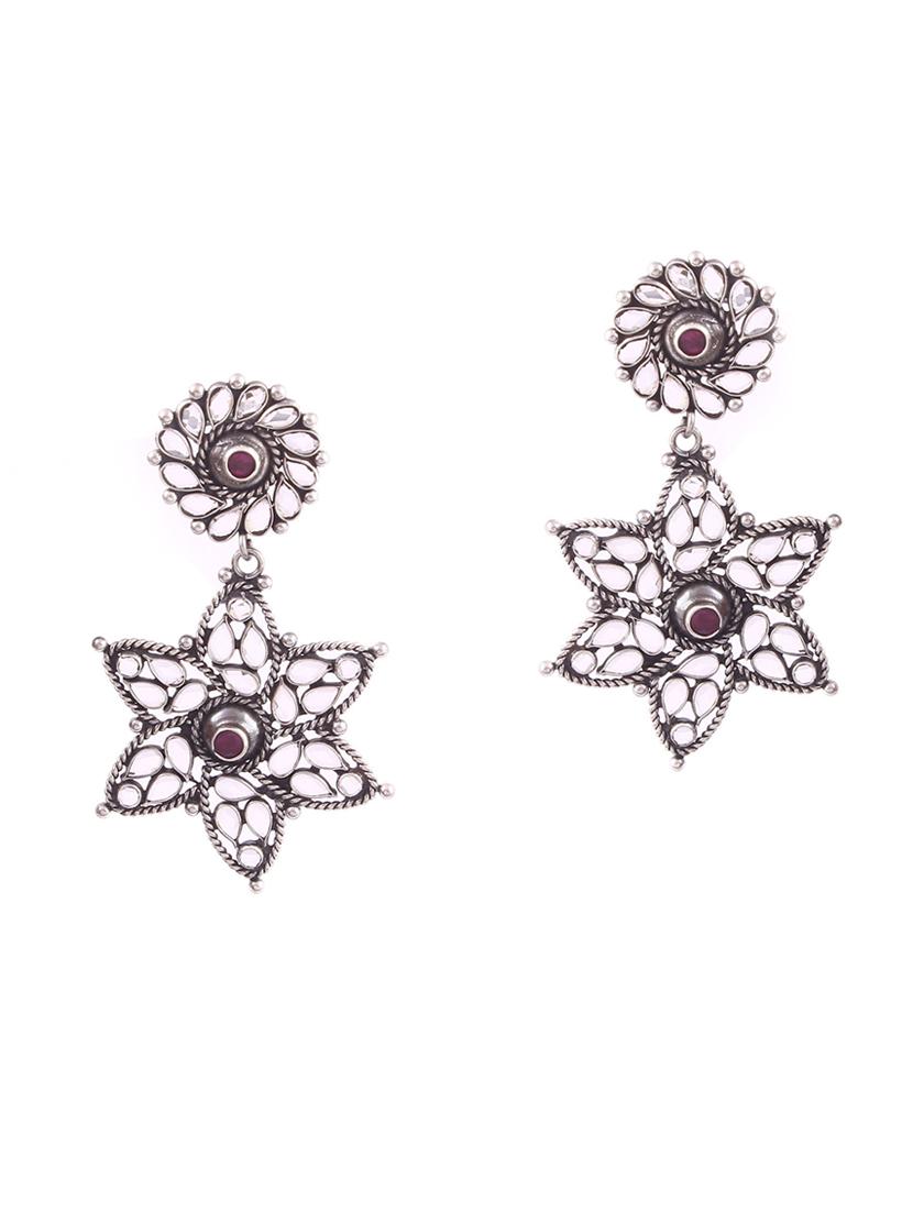 silver cz's adorable floral ear studs - 18182626 - Zoom Image - 0