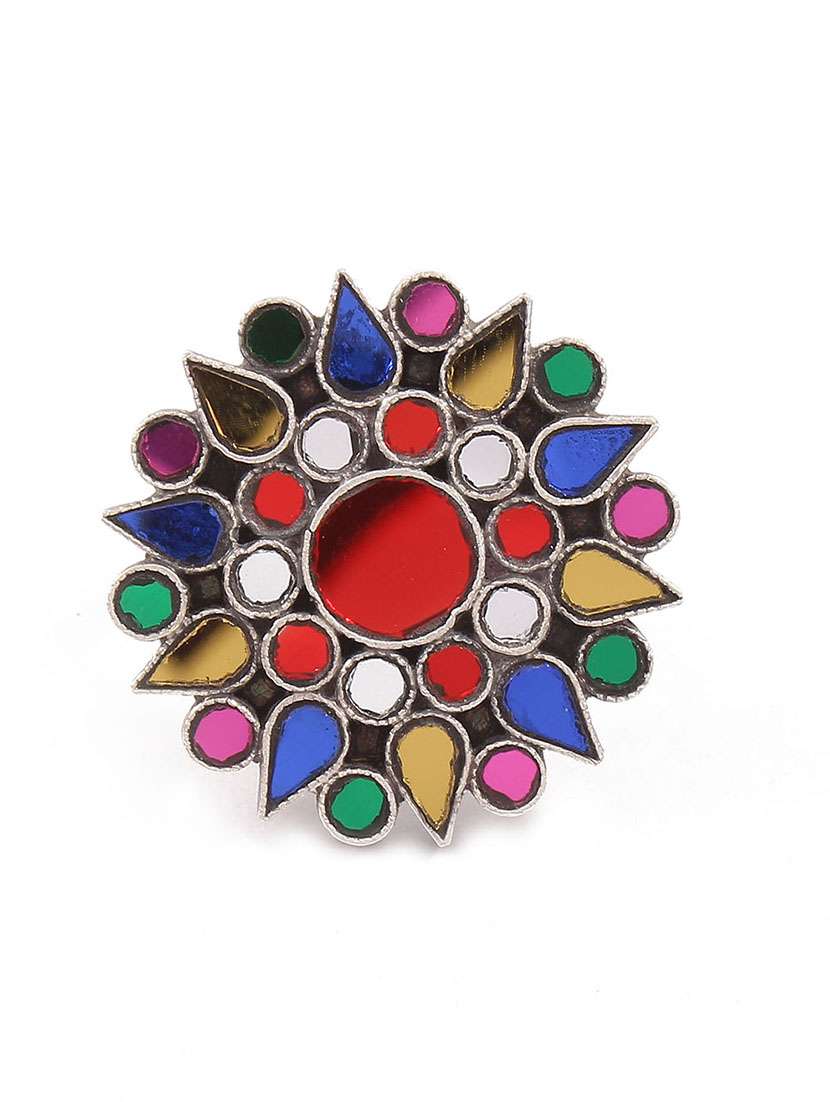 silver adorable floral design, ring - 18182637 -  Zoom Image - 0