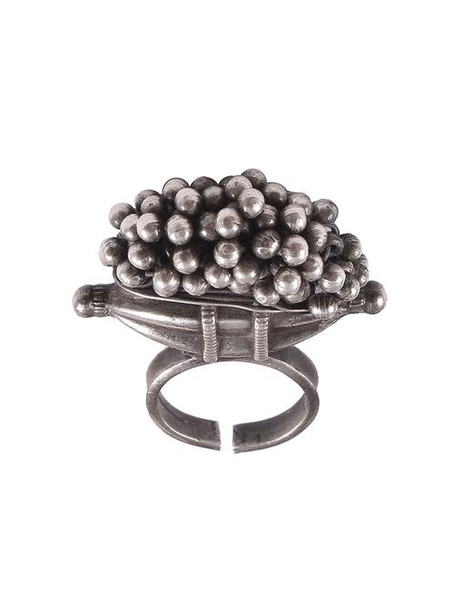silver oxidized, grapes ring - 18182638 - Standard Image - 0