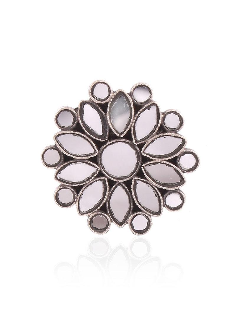 silver white mirror glass ring - 18182642 -  Zoom Image - 0