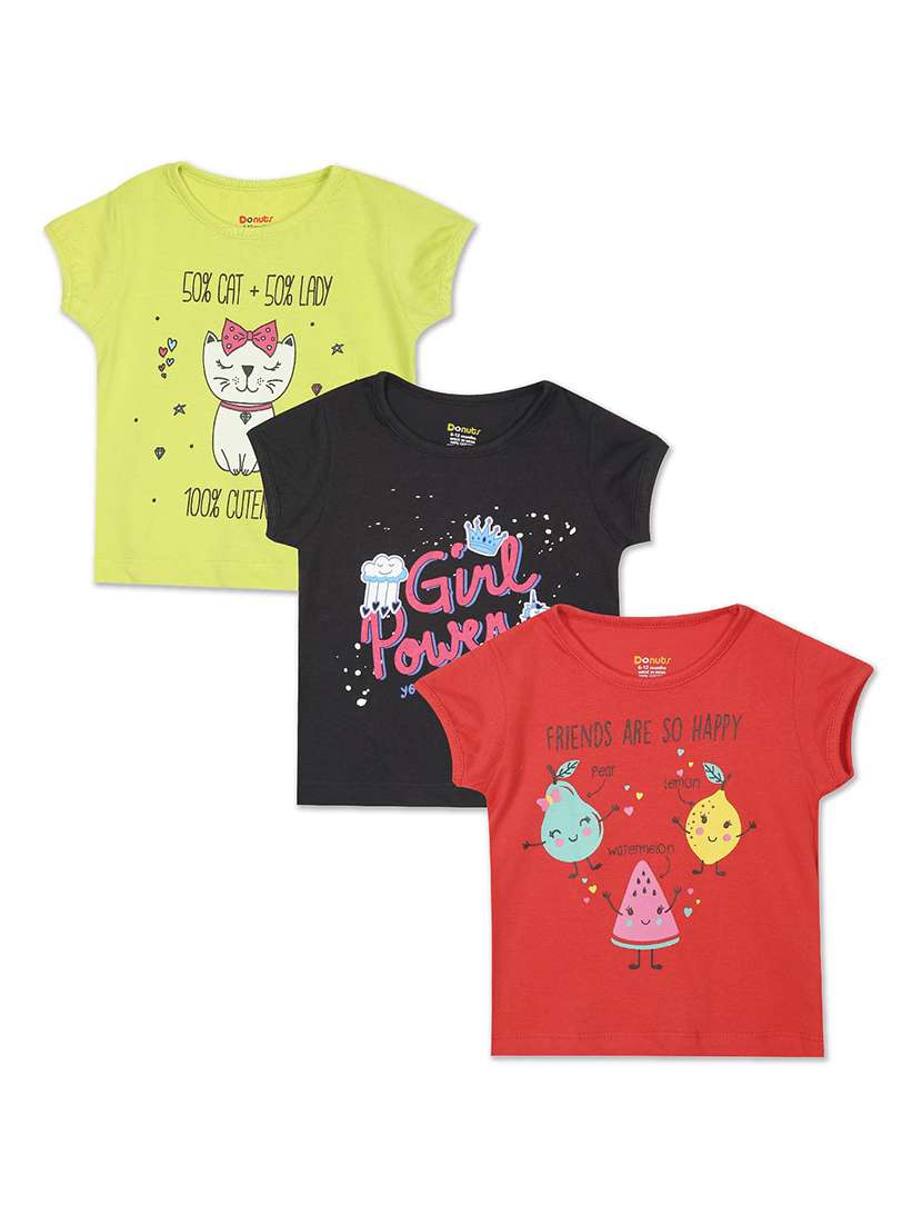 set of 5 pcs printed regular tee