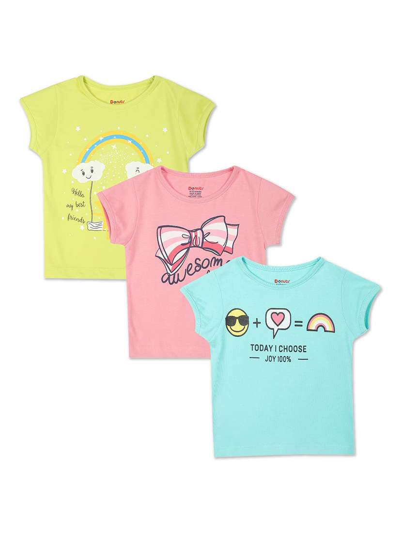 set of 3 pcs printed regular tee