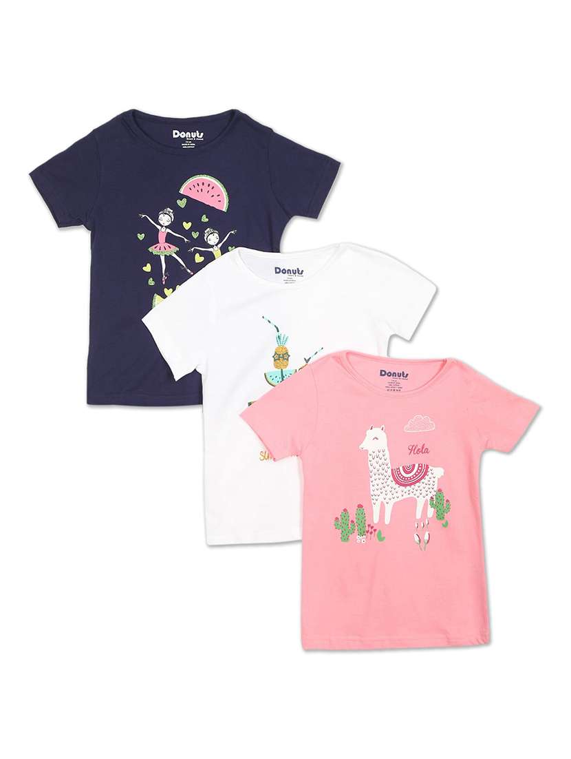 set of 3 pcs printed regular tee