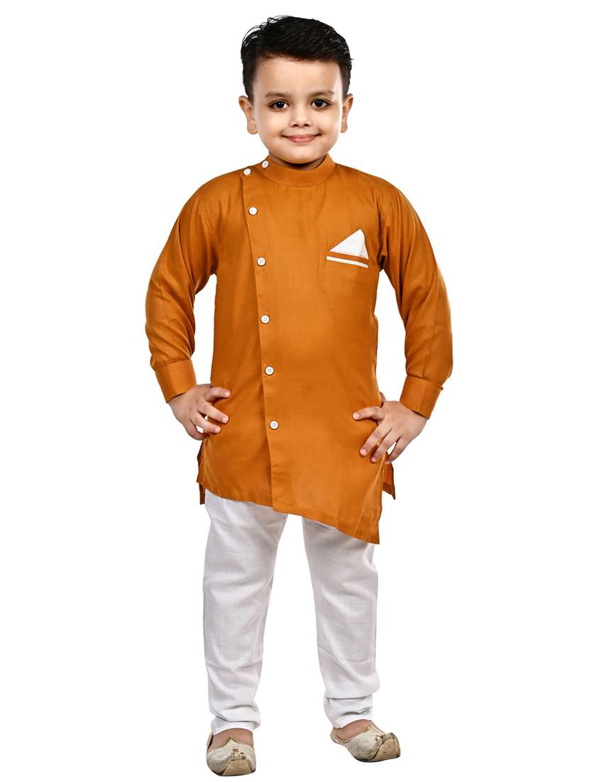 mustard solid kurta set