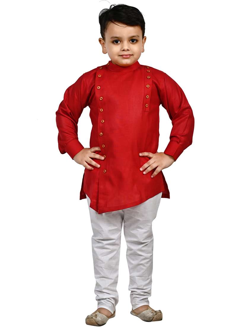 red solid kurta set