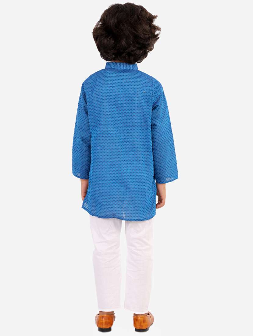 blue printed kurta pajama set - 18185948 - Standard Image - 2