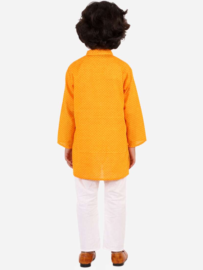 mustard printed kurta pajama set - 18185951 -  Standard Image - 2