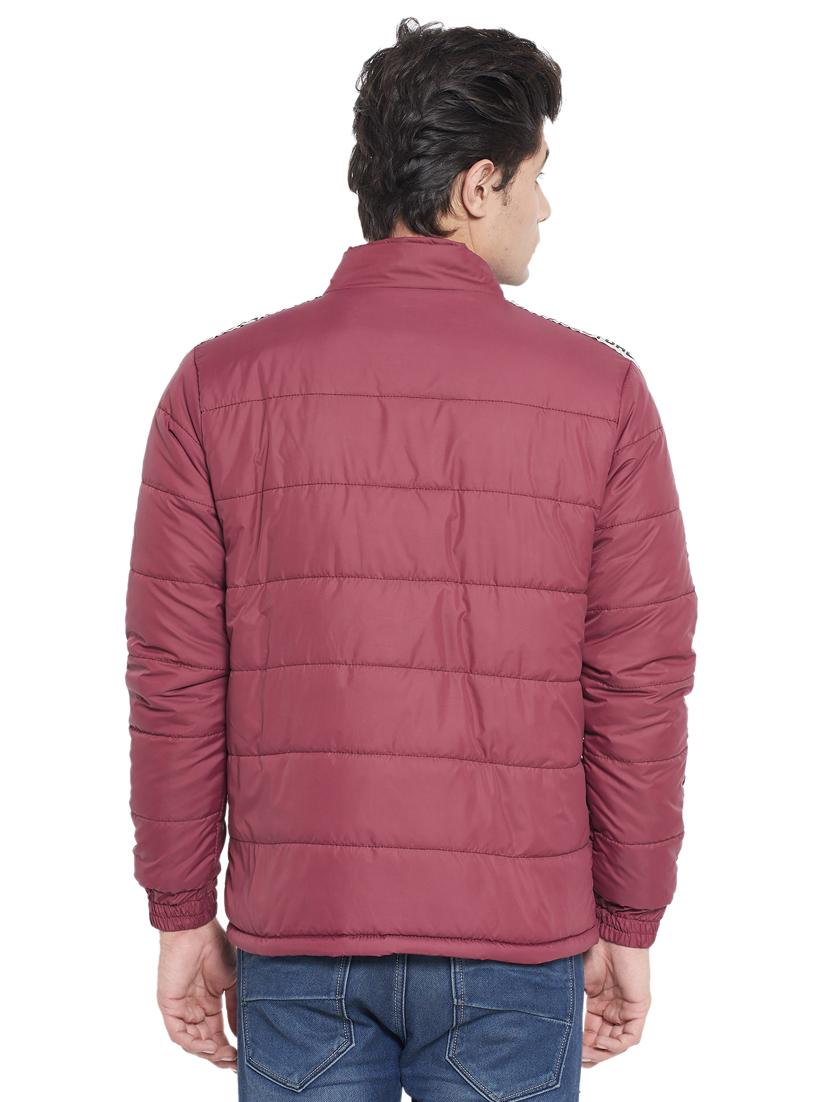 red side taped solid quilted jacket - 18185972 - Standard Image - 2